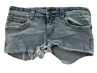 H2J Jean Shorts Womens 6 Blue 30x2 Cut-Off Medium Wash Cotton Denim Button • $13.72