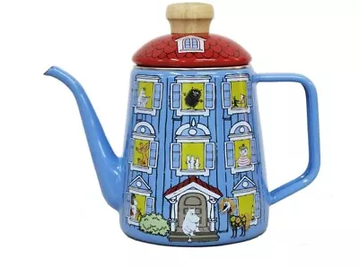 Fuji Horo Enamel Coffee Drip Pot 1.0L Moomin House Blue DP 215x110x180mm MOH-1.0 • $65.99