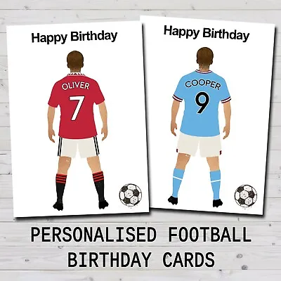 Personalised Football Team Birthday Card Premier League Husband Grandson Son • £2.99