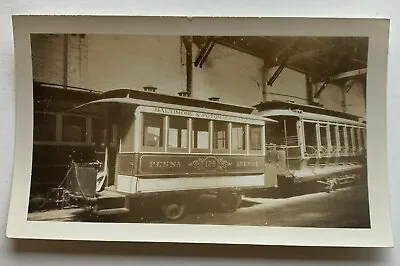 Vintage Photo Trolley Streetcar #129  Baltimore & Potomac RR   Canton  Signs  • $6.99