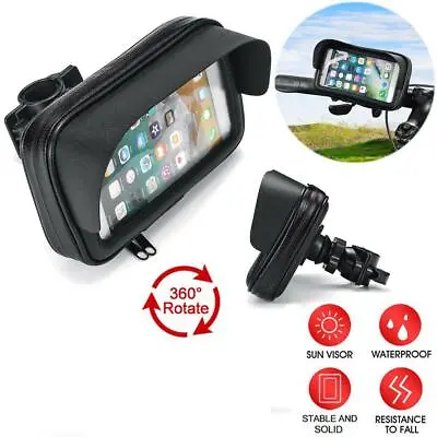 Waterproof Motorcycle Handlebar Mount 360° Rotation Phone Bag Case GPS Holder  • $17.49