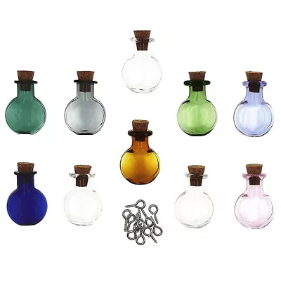  10 Pcs Wooden Small Sealing Bottle Clear Container With Lid • £9.55