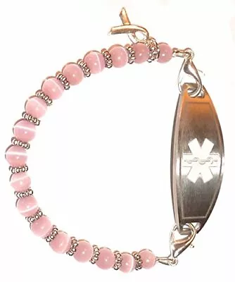 Breast Cancer Pink Women's Medical Alert ID Interchangeable Replacement Bracelet • $13.99