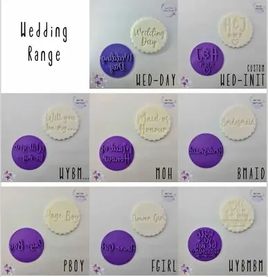 Wedding Engagement Cookie Embosser Stamp Cupcake Fondant Stamp Icing Stamp • £4.89