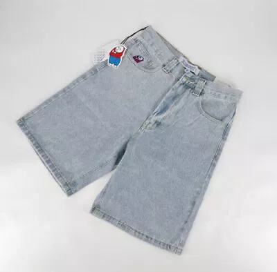 UK Polar Skate Co Pants Ukskate Big Boy Baggy Jeans Wash Blue Skate Denim Shorts • £19.99