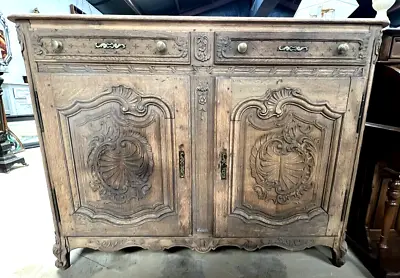 Antique Bleached Oak French Provincial Chest Cabinet Commode Carved • $2350
