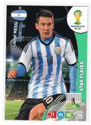 2014 Panini Adrenalyn XL Fifa World Cup Star Player Lionel Messi Argentina • $8.40