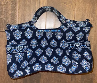 Vera Bradley Calypso Blue Floral Hand Bag Used 13.5x7 • $13.99