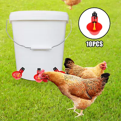 10 PCS Automatic Water Cups Poultry Drinker Waterer Chicken Duck Quail Drinking • $9.98