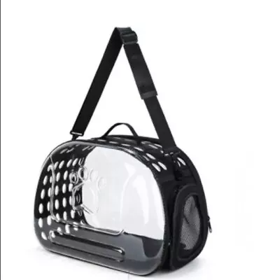 Transparent Pet Carrier For Dog Cat Rabbit *Color BLACK* • $29.99