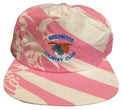 Vintage White/Pink ROSSWOOD COUNTRY CLUB Golf Hat -Colorado Leisure Sports NWT • $35