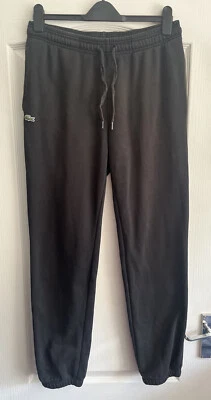 £24.99 • Buy LACOSTE Men's Black Cuffed Joggers Tracksuit Bottoms Size Medium