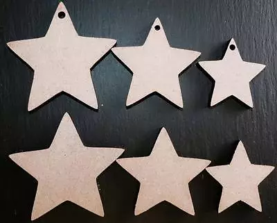 £2.99 • Buy Laser Cut Wooden Star Shapes Wedding Xmas Embellishments Craft 40,50,60,80,100mm