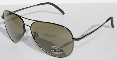 SERENGETI Carrara Sunglasses Shiny Dark Gunmetal/555nm Mineral SS014002 Italy • $109.95