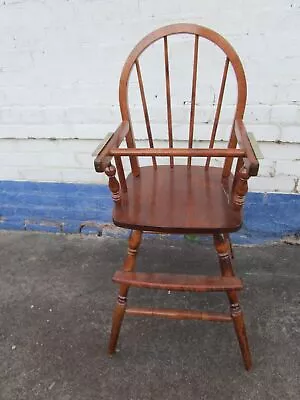 Antique Vintage Solid Wood Maple Windsor Amish Style High Chair • $149.95