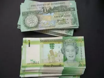 £7 • Buy Guernsey And Jersey Mint Uncirculated One Pound Notes Two Uncirculated £1 Notes.