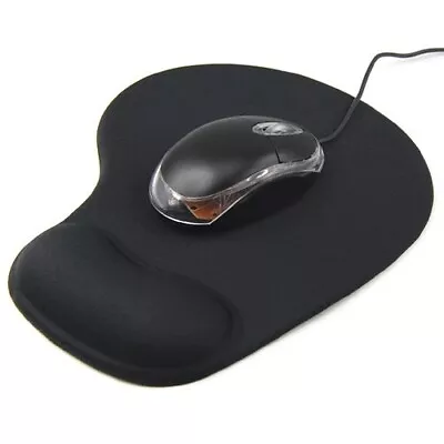 £3.79 • Buy Black Anti-slip Mouse Mat Pad With Gel Wrist Support Pc & Laptop ~uk Seller~