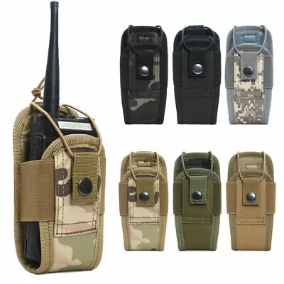 Outdoor Tactical Molle Radio Walkie Talkie Pouch Waist Bag Holder Carry Holster • £4.94