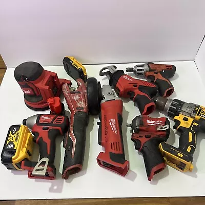 Lot Of 11 Milwaukee & Dewalt Tools *FOR PARTS ONLY* • $195