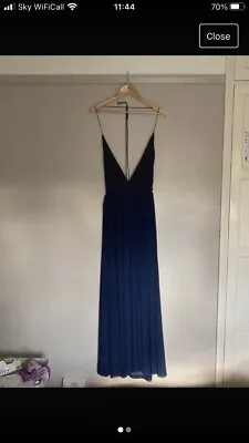 Navy Blue Very Lovely Halter Neck “mis Guided” Prom/evening Dress Size 8 • £6.50