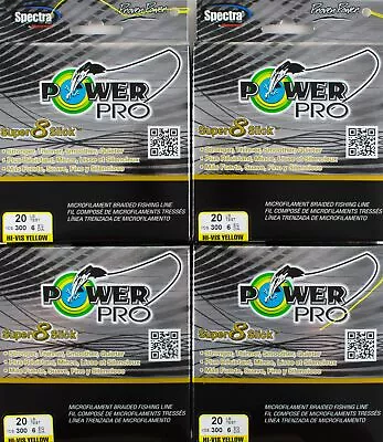 (lot Of 4) Power Pro Super8slick 300yds Braid 20lb Line Hi-vis Yellow L3410 • $28