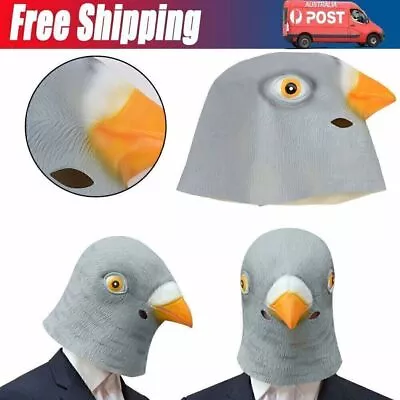 Pigeon Head Mask Creepy Animal Halloween Costume Theater Prop Latex Toy Party • $14.24