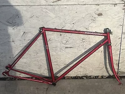 Vintage Peugeot Red 54 Cm Road Bike Frame + Fork Carbolite 103 Horizontal Drops • $149.99