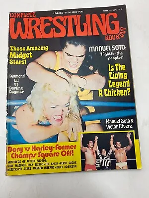 Vintage Complete Wrestling Round Up Feb 1975 COMB SHIP $1 PER MULT • $9.99