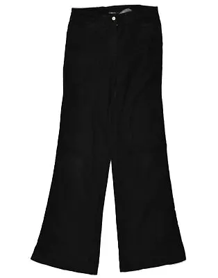 CERRUTI 1881 Womens Wide Leg Jeans W26 L33 Black Linen OW05 • £24.64