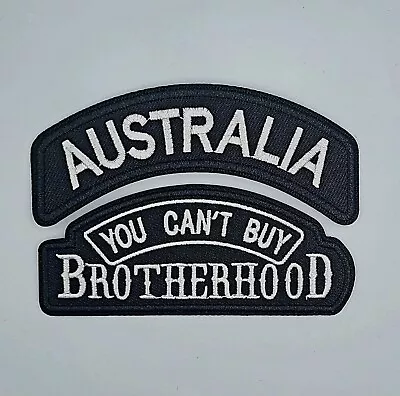 Australia Brotherhood 2 Pc Biker Harley Davidson Vest Patch Iron Sew On • $14.20