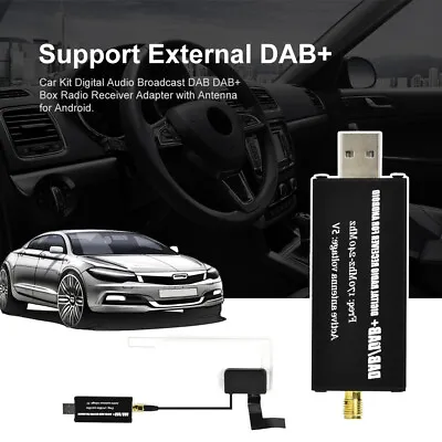 DAB+ Digital USB Radio Receiver Box Amplified Aerial Antenna For Android Stereo • £24.99