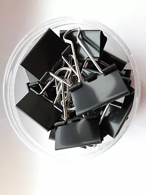 £1.25 • Buy Foldback Bulldog Office Binder Black Metal Clips Office Home School  -41mm 