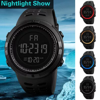 Mens Watch LED Digital Sport Watch Stopwatch Date Military Life Waterproof Watch • £5.75