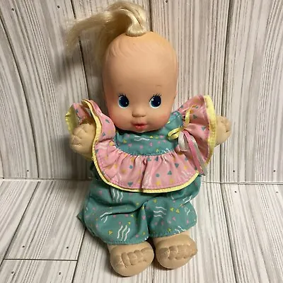 Vintage 1991 Mattel Magic Nursery 9  Baby Doll Blonde Soft Body Blue Pink Outfit • $11.99