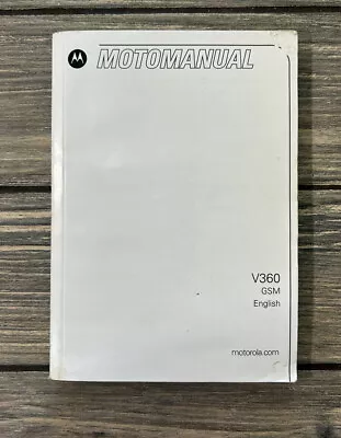 Vintage Motorola Monomanual V360 Manual Guide Only • $7.79