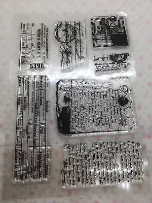 £3.95 • Buy 7 Vintage Receipt, Invoice, Script Clear Stamps, Junk Journal, Scrapbook