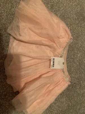 BNWT £10 Next 6-9 Month Baby Girls Pink Lined Sparkly Tutu • £7