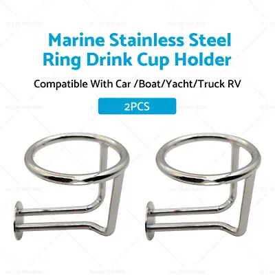 2X Marine Stainless Steel Ring Drink Cup Holder For Car /Boat/Yacht/Truck RV • $38.59