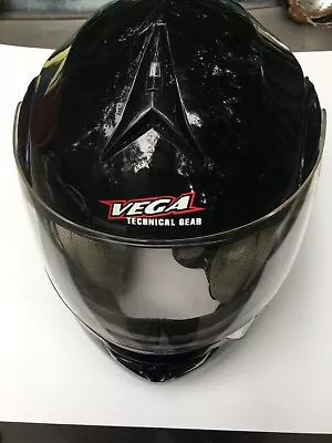 Vega Technical Gear Summit 3.0 Black Flip-Up Jaw/Face Shield Motorcycle Helmet-M • $65