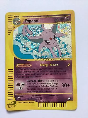 Pokemon Espeon H9/H32 Rare Holo Aquapolis Card • $36.63