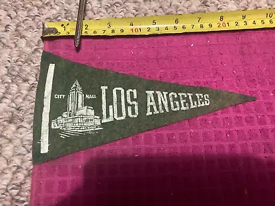OLDER Vintage LOS ANGELES CA California CITY HALL Banner PENNANT Flag- Ship Fast • $20.69