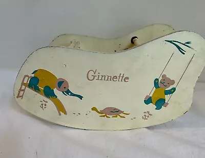 Vintage Ginnette Baby Doll Wooden Shoo-Fly Rocker 1950s Doll Furniture • $14