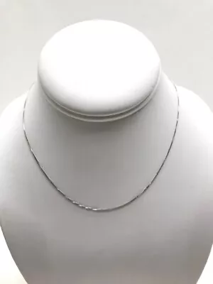 16  14K White Gold Box Chain Necklace 1.3 Grams .7mm (NJL023290) • $100