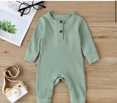 Gender Neutral Baby Jumpsuit In Sage 0-3m NWT • $6