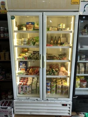 £925 • Buy Double Door Upright Display Cooler Commercial Fridge SHOP,REATAURANT CAFE 1-10°C
