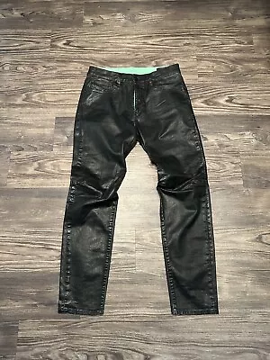 Diesel Black Wax Leather Pants • $149.99