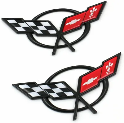 2x For Front & Rear 1997-2004 Chevy Corvette C5 Emblems Flags 19207384 19207385 • $24.35