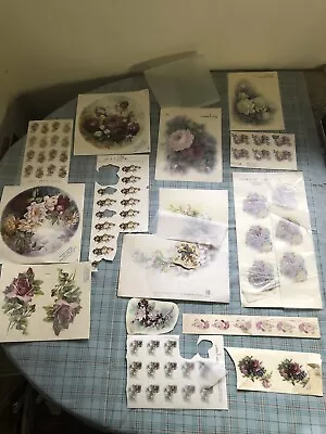 Vintage 50+ Decal Furniture Transfers Roses Flowers Various Sizes Colors • $30