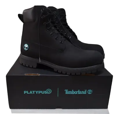 Timberland X Platypus Mens Black Nubuck 6 Inch Premium Side Zip Boots Sz US 12W • $299