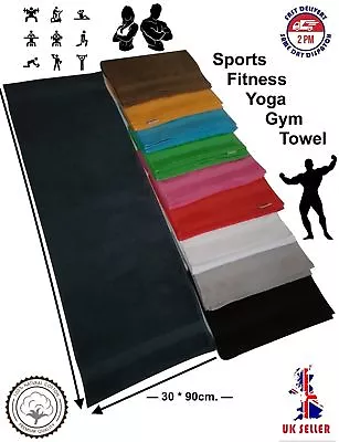 Uni-Colour / Sports / Gym /Yoga/Training Towel /100%Cotton/Soft/Absorbed/ Bordur • £4.95